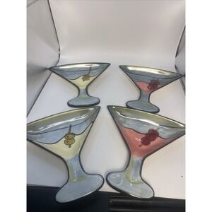 Clay Art Martini Cocktail Shaped Serving Appetizer Dip Snack Bowls Retro Pop Art